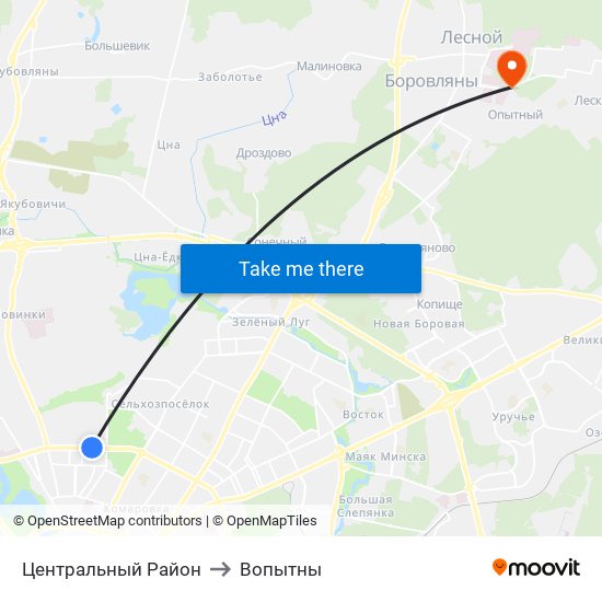 Центральный Район to Вопытны map