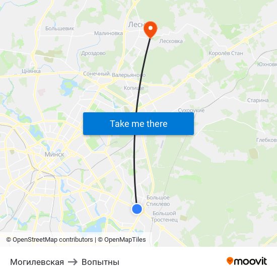 Могилевская to Вопытны map
