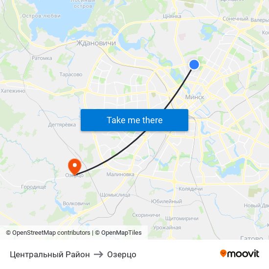 Центральный Район to Озерцо map