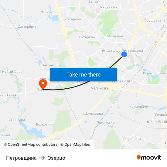 Петровщина to Озерцо map
