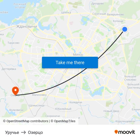 Уручье to Озерцо map
