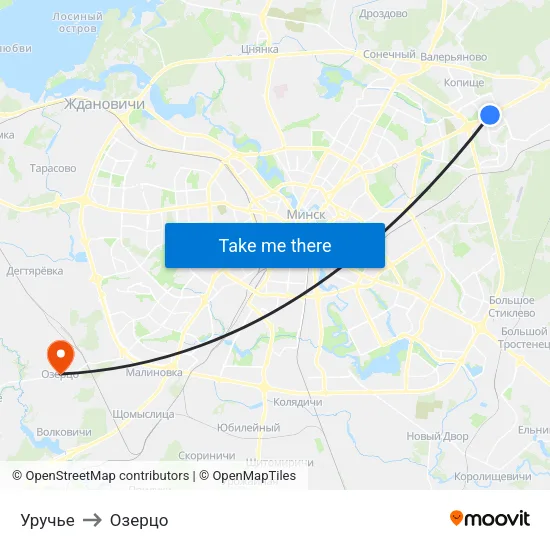 Уручье to Озерцо map
