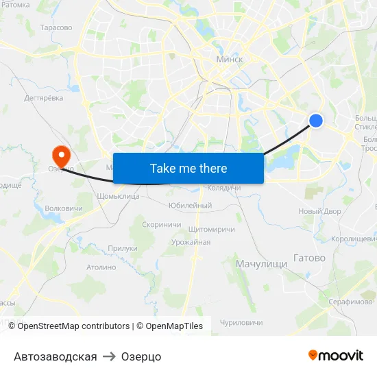Автозаводская to Озерцо map