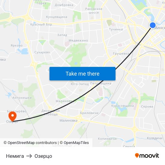 Немига to Озерцо map