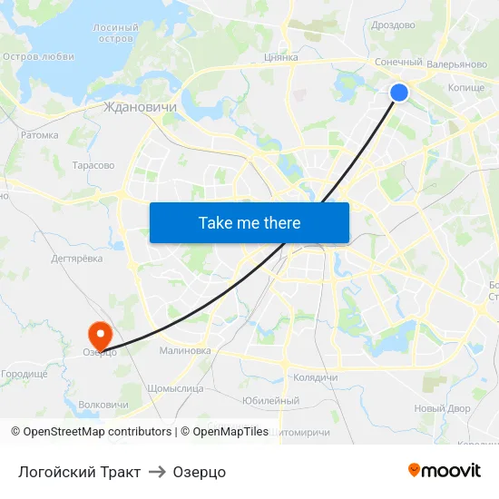 Логойский Тракт to Озерцо map