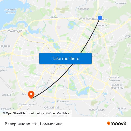 Валерьяново to Щомыслица map