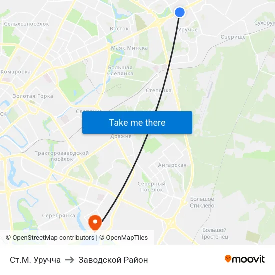 Ст.М. Уручча to Заводской Район map