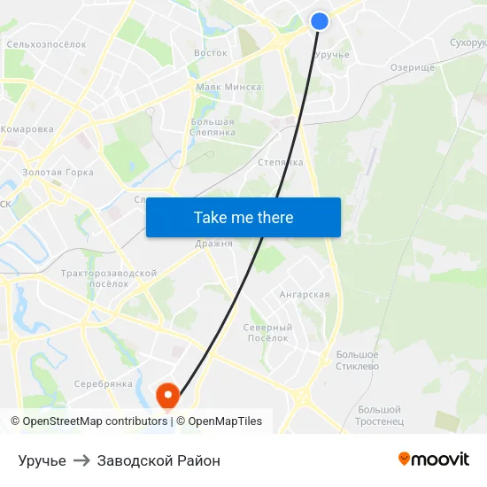 Уручье to Заводской Район map