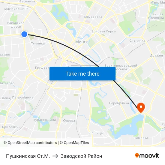 Пушкинская Ст.М. to Заводской Район map