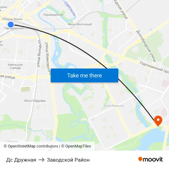 Дс Дружная to Заводской Район map