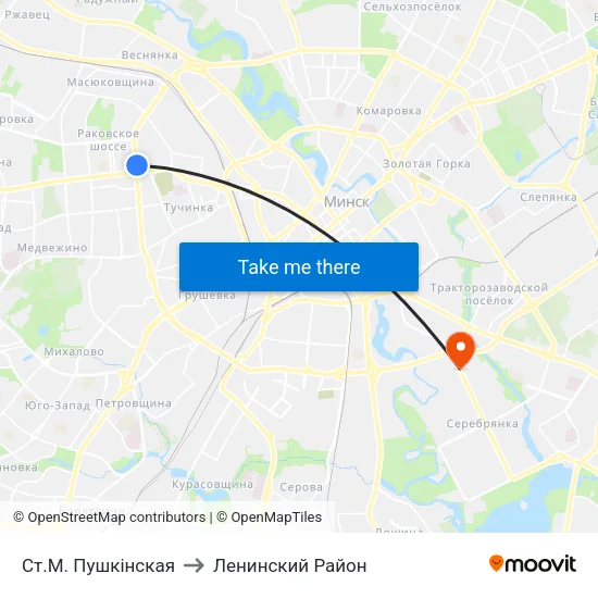 Ст.М. Пушкінская to Ленинский Район map