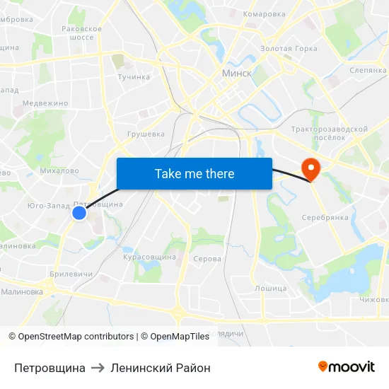 Петровщина to Ленинский Район map