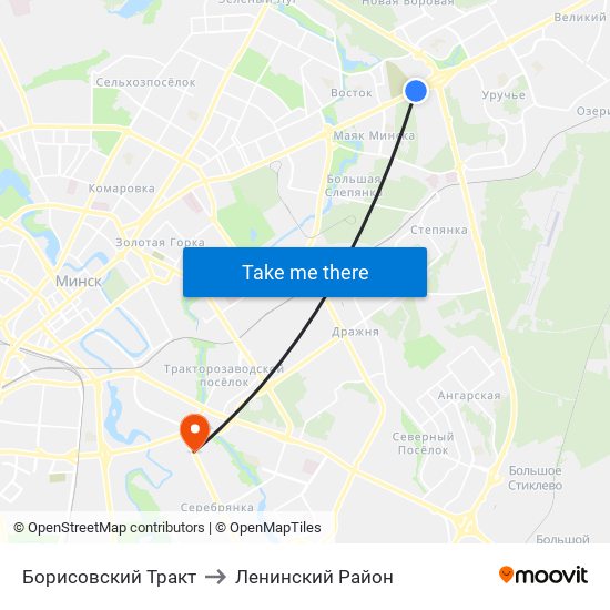 Борисовский Тракт to Ленинский Район map