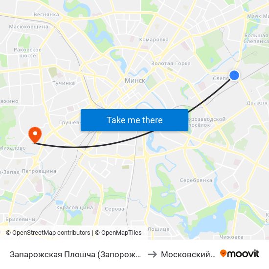 Запарожская Плошча (Запорожская Площадь) to Московский Район map