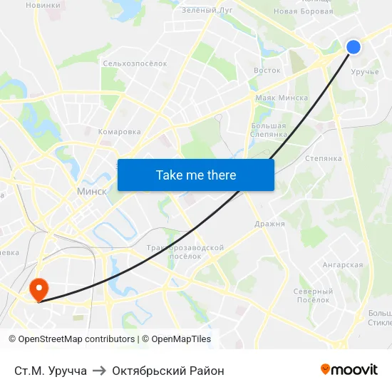 Ст.М. Уручча to Октябрьский Район map