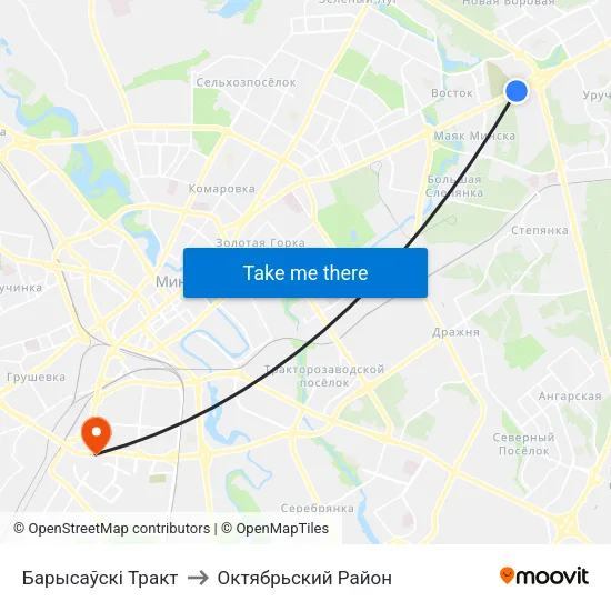 Барысаўскі Тракт to Октябрьский Район map