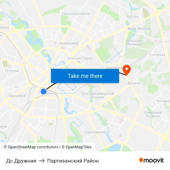 Дс Дружная to Партизанский Район map
