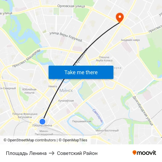Площадь Ленина to Советский Район map