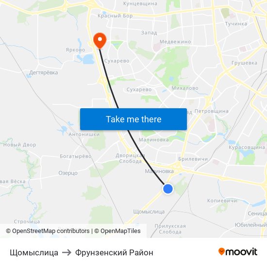 Щомыслица to Фрунзенский Район map