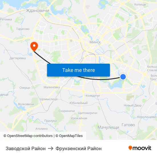 Заводской Район to Фрунзенский Район map