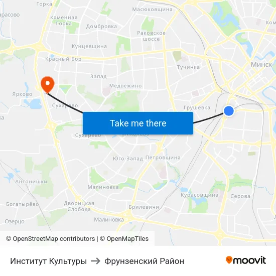 Институт Культуры to Фрунзенский Район map