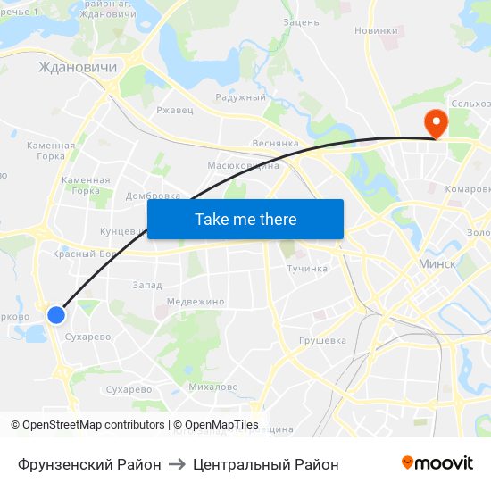 Фрунзенский Район to Центральный Район map