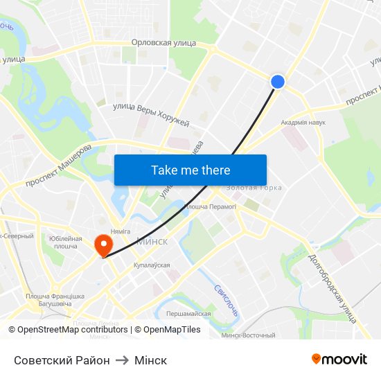 Советский Район to Мінск map