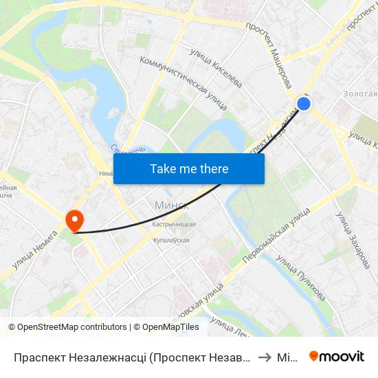 Праспект Незалежнасці (Проспект Независимости) to Мінск map
