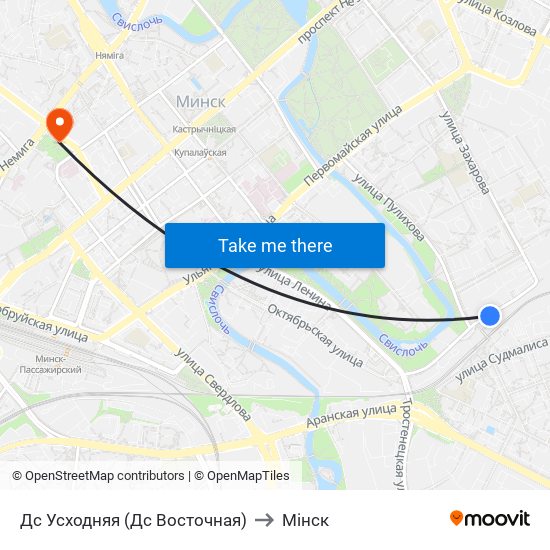 Дс Усходняя (Дс Восточная) to Мінск map