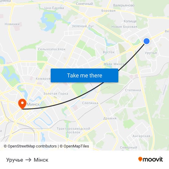 Уручье to Мінск map