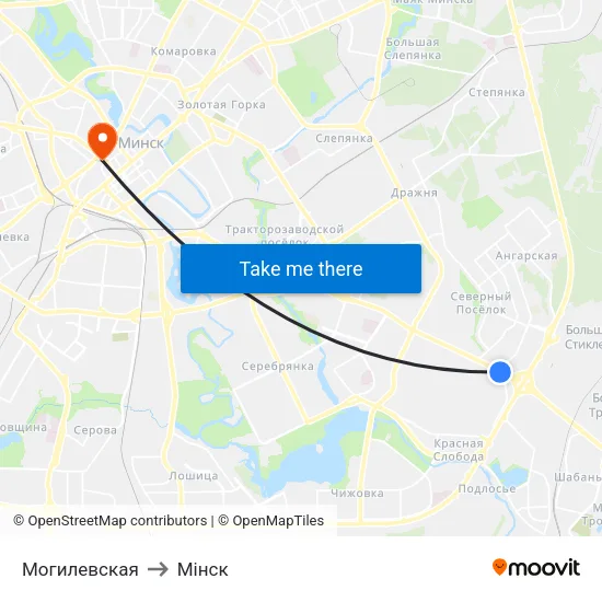 Могилевская to Мінск map