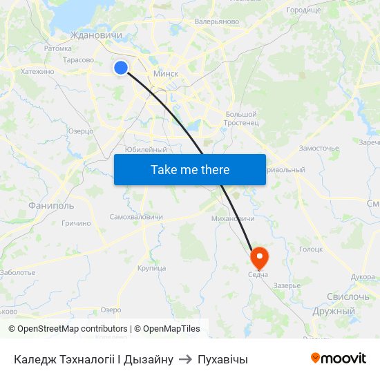 Каледж Тэхналогіі І Дызайну to Пухавічы map