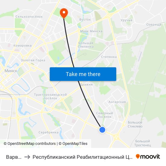 Варвашэні to Республиканский Реабилитационный Центр Для Детей-Инвалидов map