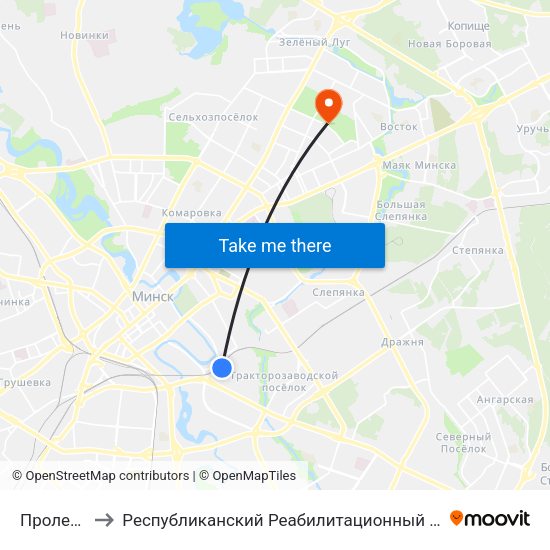 Пролетарская to Республиканский Реабилитационный Центр Для Детей-Инвалидов map