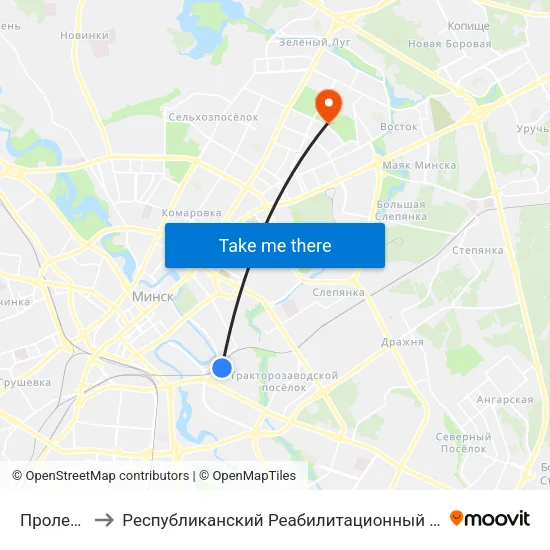 Пролетарская to Республиканский Реабилитационный Центр Для Детей-Инвалидов map