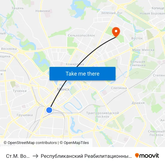 Ст.М. Вокзальная to Республиканский Реабилитационный Центр Для Детей-Инвалидов map