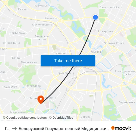 Гая to Белорусский Государственный Медицинский Университет map