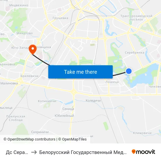 Дс Серабранка to Белорусский Государственный Медицинский Университет map