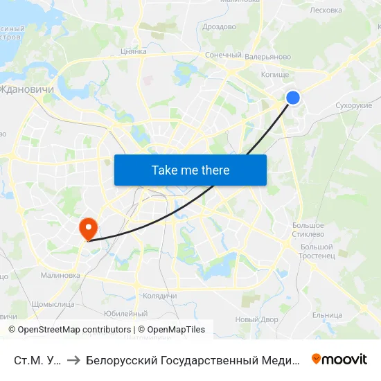 Ст.М. Уручча to Белорусский Государственный Медицинский Университет map