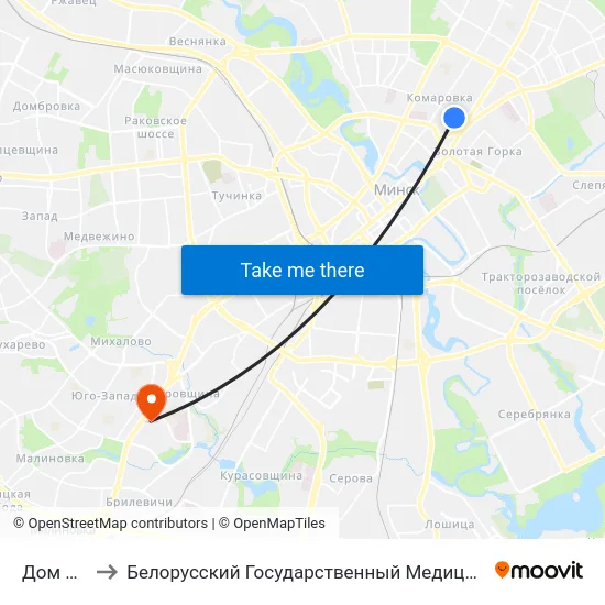 Дом Мэблі to Белорусский Государственный Медицинский Университет map