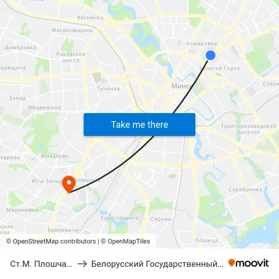 Ст.М. Плошча Якуба Коласа to Белорусский Государственный Медицинский Университет map