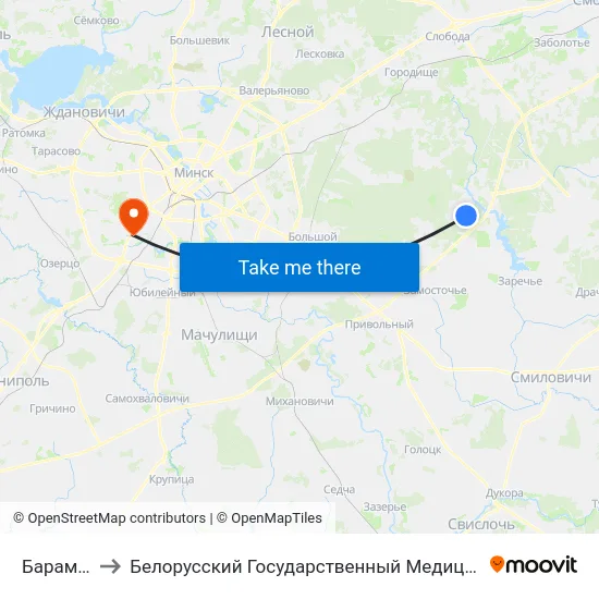 Барамзіной to Белорусский Государственный Медицинский Университет map