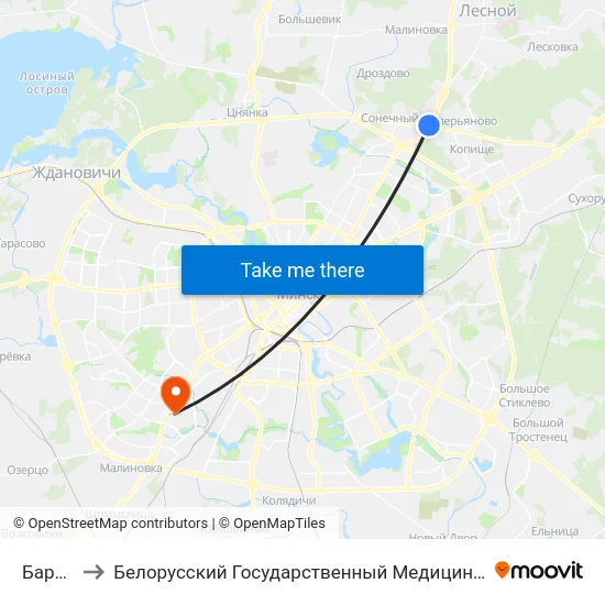 Баравая to Белорусский Государственный Медицинский Университет map