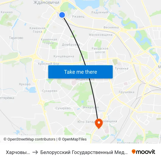 Харчовы Рынак to Белорусский Государственный Медицинский Университет map