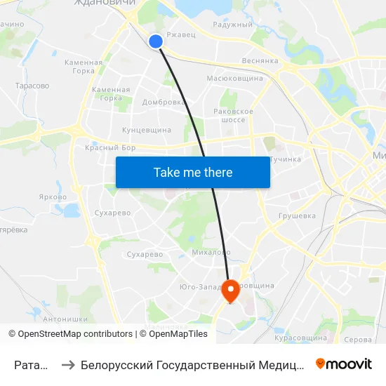 Ратамская to Белорусский Государственный Медицинский Университет map