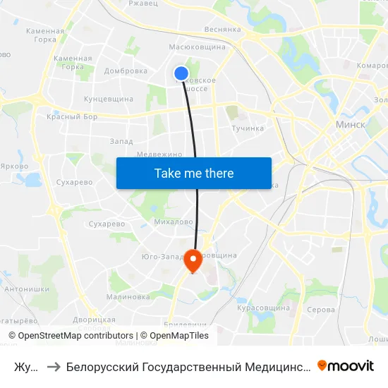 Жудро to Белорусский Государственный Медицинский Университет map