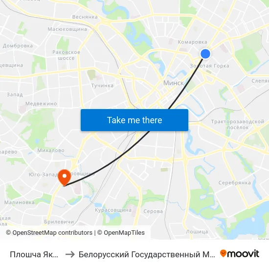 Плошча Якуба Коласа to Белорусский Государственный Медицинский Университет map