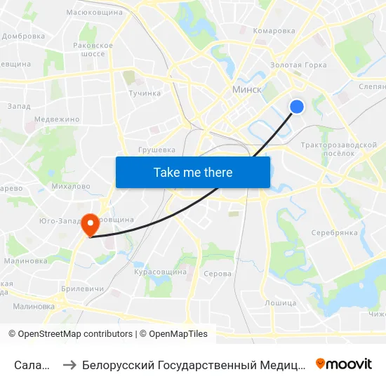 Саламяная to Белорусский Государственный Медицинский Университет map