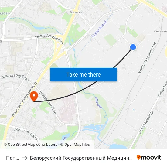 Папова to Белорусский Государственный Медицинский Университет map