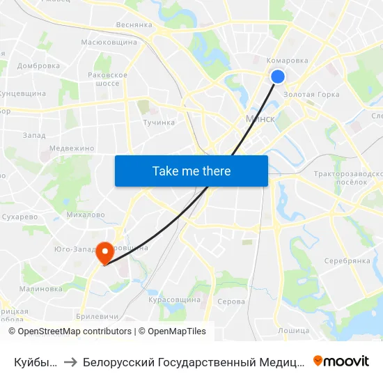 Куйбышава to Белорусский Государственный Медицинский Университет map